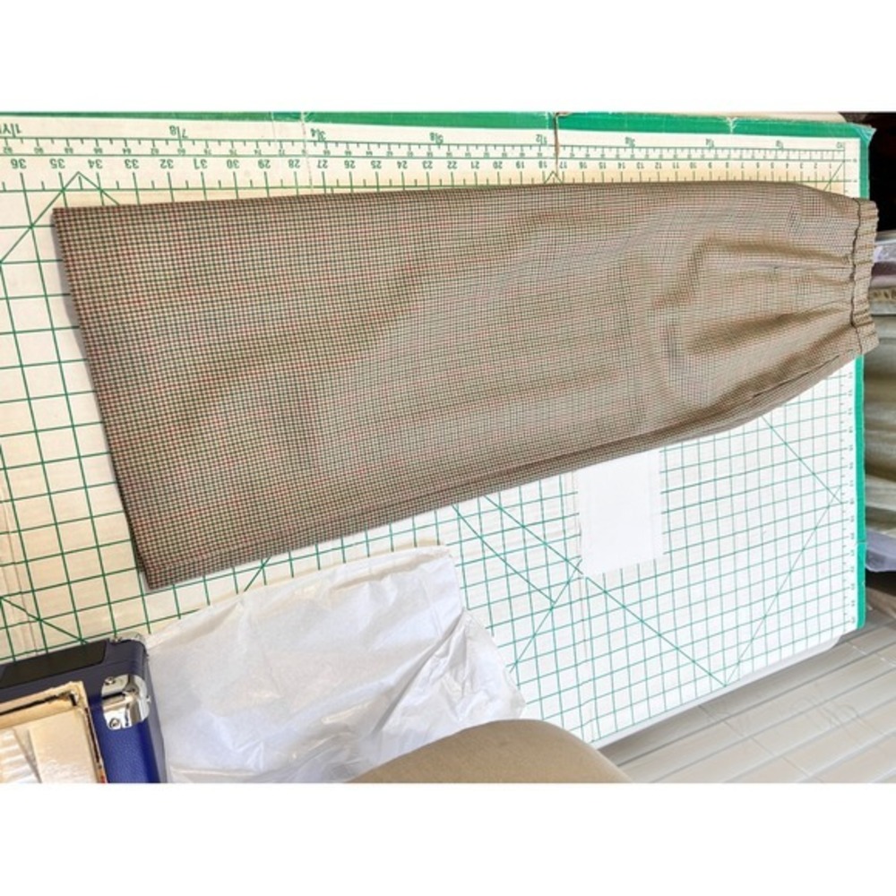 Pendleton 14 Vintage Wool Maxi Skirt Brown Houndstooth Plaid Dark Academia USA - Picture 6 of 12